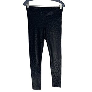 Koral Leggings NEW Size Large Black Leopard Print Activewear Workout Athleisure